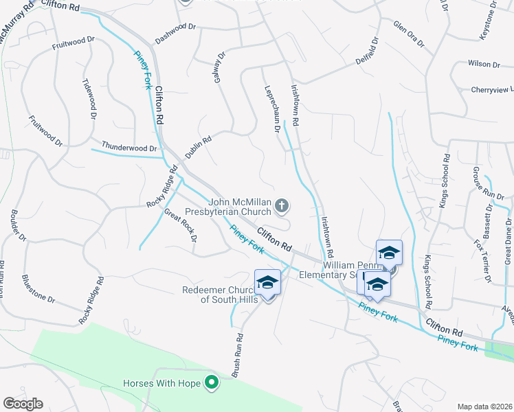 map of restaurants, bars, coffee shops, grocery stores, and more near 5024 Van Voorhis Drive in Bethel Park