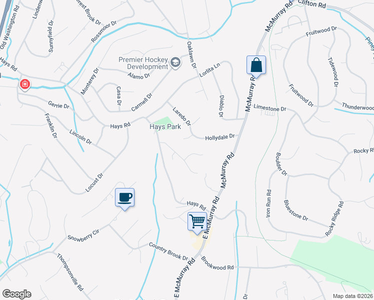 map of restaurants, bars, coffee shops, grocery stores, and more near 212 Barberry Lane in Pittsburgh