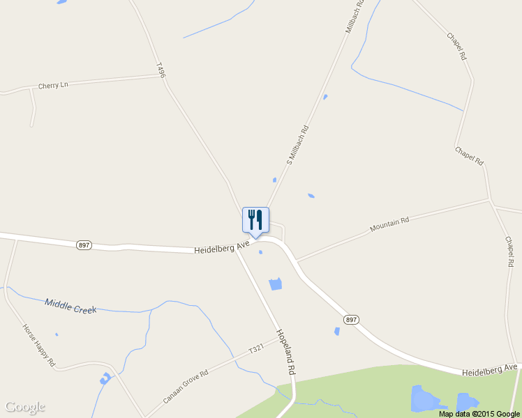 map of restaurants, bars, coffee shops, grocery stores, and more near 210 Millbach Road in Newmanstown