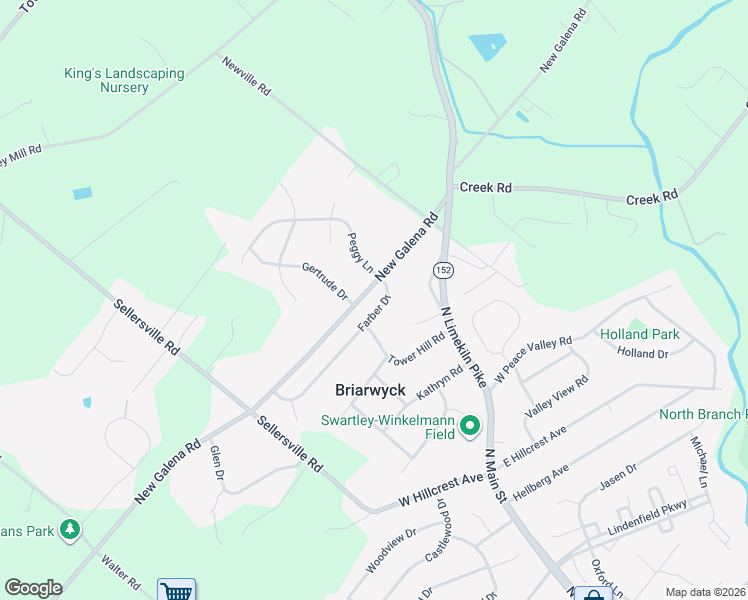 map of restaurants, bars, coffee shops, grocery stores, and more near 5 Farber Drive in Chalfont