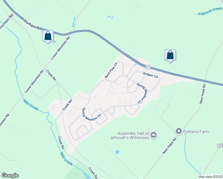map of restaurants, bars, coffee shops, grocery stores, and more near 544 Greentree Drive in New Hope