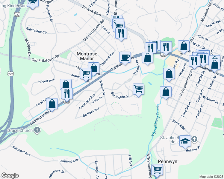 map of restaurants, bars, coffee shops, grocery stores, and more near 5 Charlemont Court in Reading