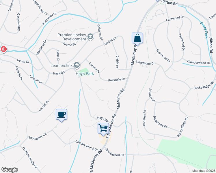 map of restaurants, bars, coffee shops, grocery stores, and more near 700 McMurray Road in Bethel Park