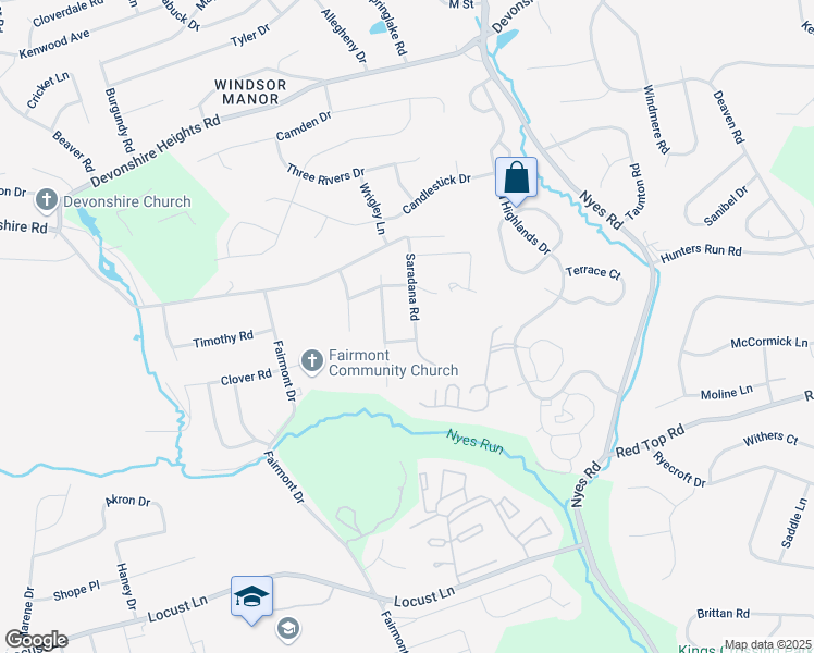 map of restaurants, bars, coffee shops, grocery stores, and more near 1116 Saradana Road in Harrisburg