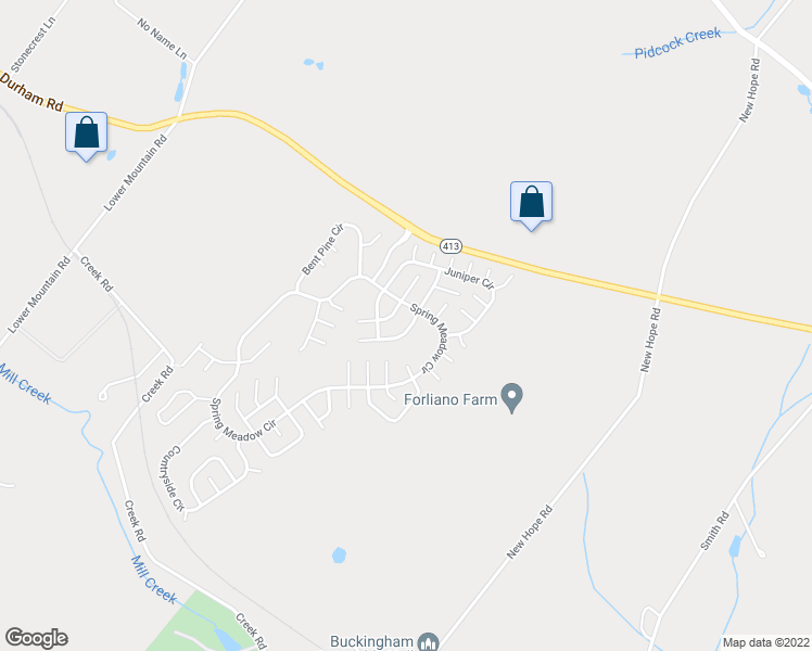 map of restaurants, bars, coffee shops, grocery stores, and more near 505 Goldenrod Crossing West in New Hope