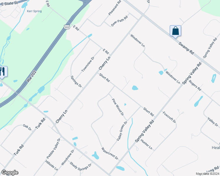 map of restaurants, bars, coffee shops, grocery stores, and more near 46 Pine View Drive in Doylestown
