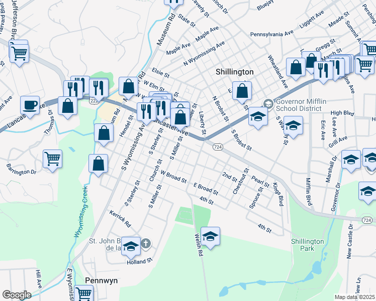 map of restaurants, bars, coffee shops, grocery stores, and more near 18 Catherine Street in Reading