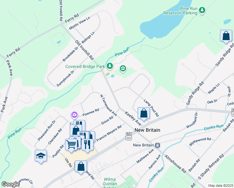 map of restaurants, bars, coffee shops, grocery stores, and more near 196 Lamp Post Road in Doylestown
