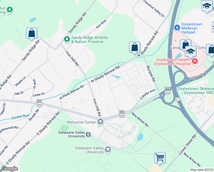 map of restaurants, bars, coffee shops, grocery stores, and more near 274 Hickory Drive in Quakertown