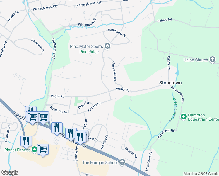 map of restaurants, bars, coffee shops, grocery stores, and more near 2 Valley Drive in Birdsboro