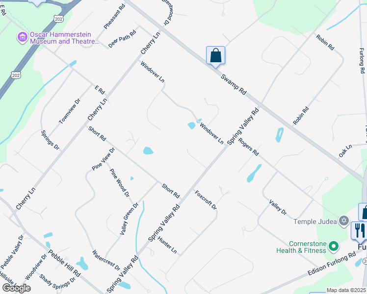 map of restaurants, bars, coffee shops, grocery stores, and more near 110 Spring Meadow Lane in Doylestown