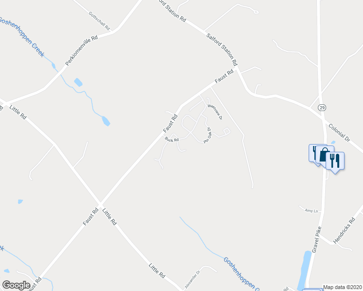 map of restaurants, bars, coffee shops, grocery stores, and more near 4411 Glenwood Drive in Perkiomenville
