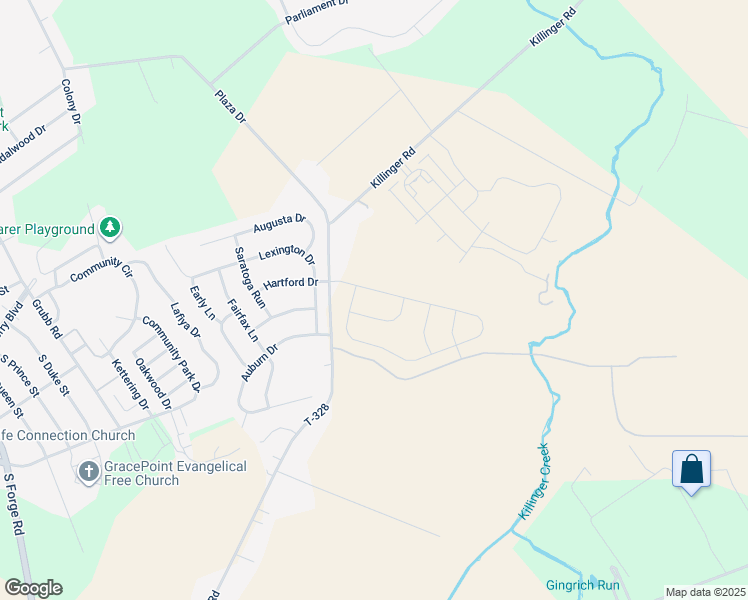 map of restaurants, bars, coffee shops, grocery stores, and more near 1110 Hoffer Road in Annville