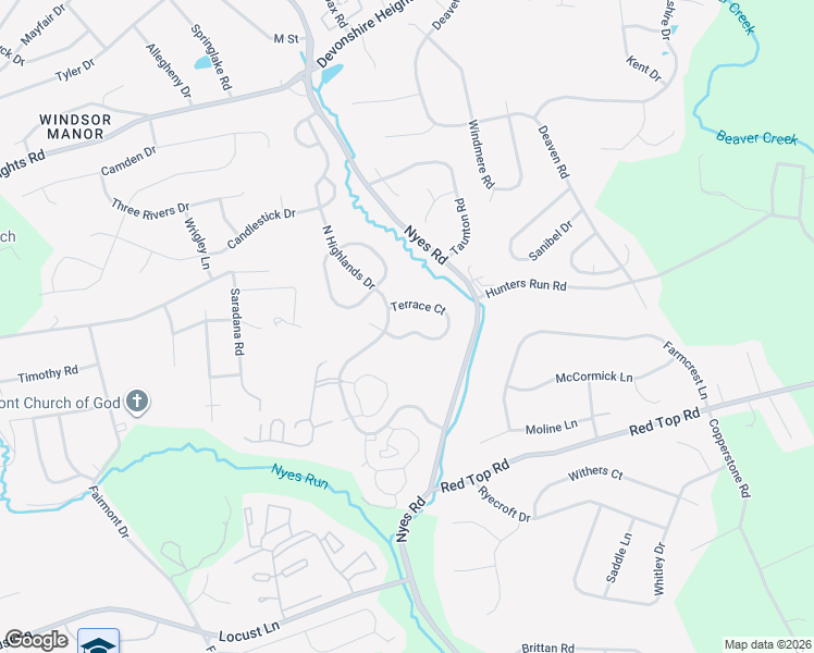 map of restaurants, bars, coffee shops, grocery stores, and more near 6403 Terrace Court in Harrisburg