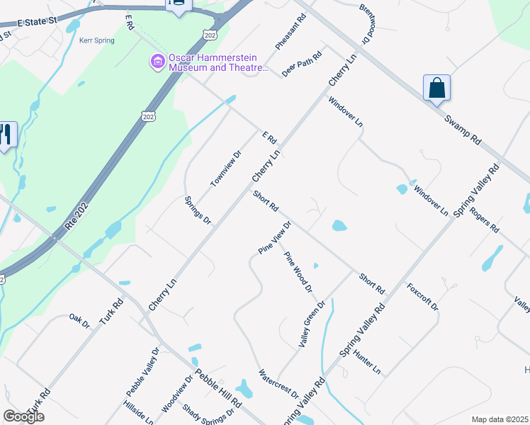 map of restaurants, bars, coffee shops, grocery stores, and more near 22 Short Road in Doylestown