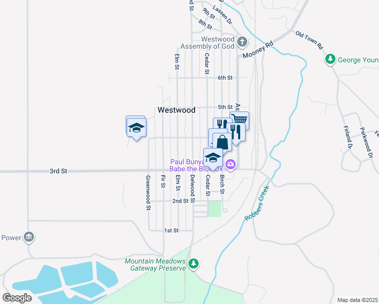 map of restaurants, bars, coffee shops, grocery stores, and more near 317 Delwood Street in Westwood