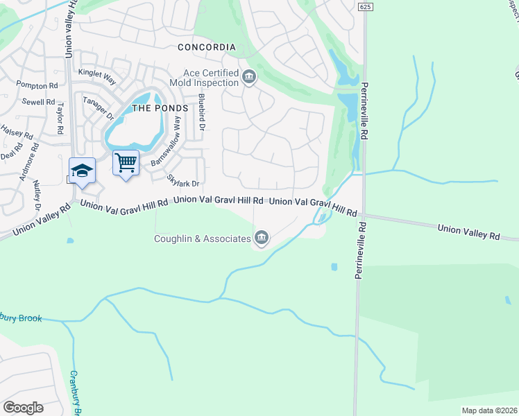 map of restaurants, bars, coffee shops, grocery stores, and more near 1 Carly Court in Monroe Township