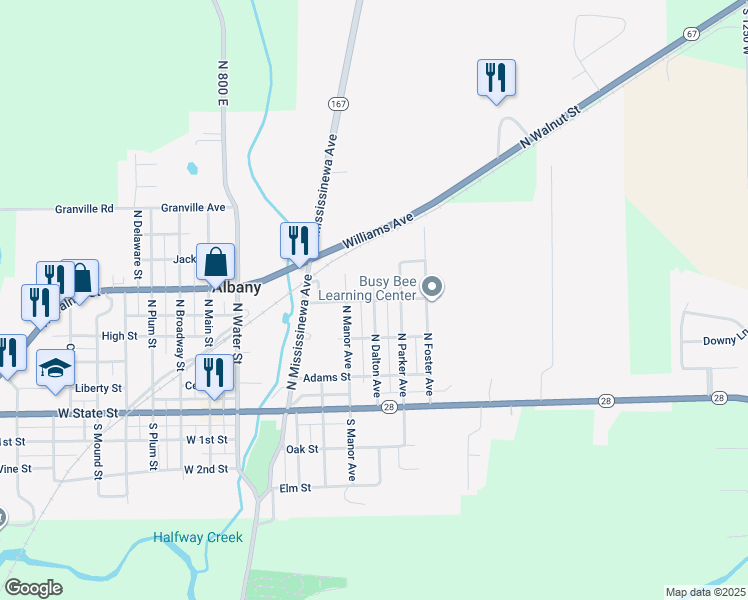 map of restaurants, bars, coffee shops, grocery stores, and more near 400 North Dalton Avenue in Albany