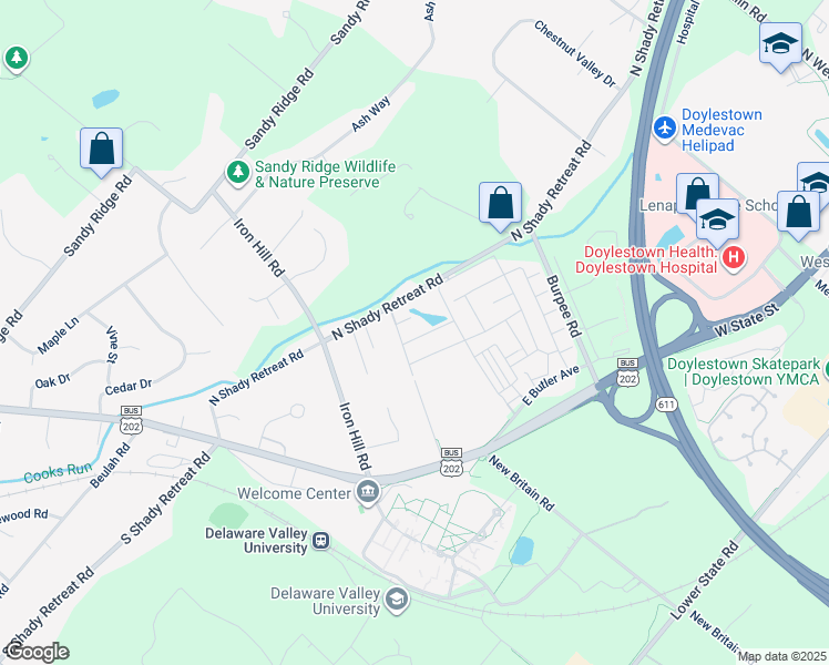 map of restaurants, bars, coffee shops, grocery stores, and more near 274 Hickory Drive in Quakertown