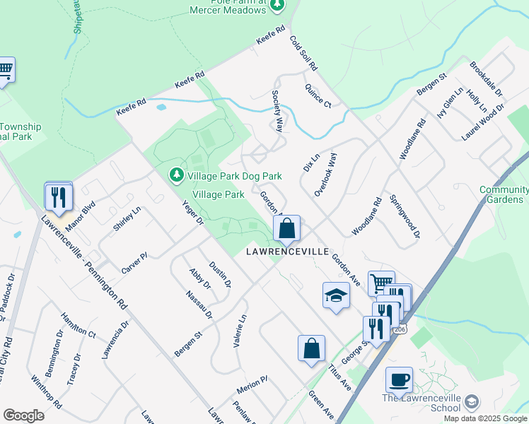map of restaurants, bars, coffee shops, grocery stores, and more near 22 Magnolia Court in Trenton