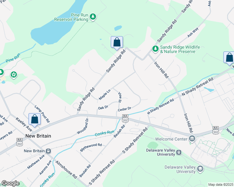 map of restaurants, bars, coffee shops, grocery stores, and more near 78 Vine Street in New Britain