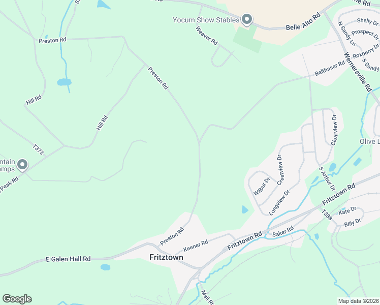 map of restaurants, bars, coffee shops, grocery stores, and more near 90 Preston Road in Wernersville