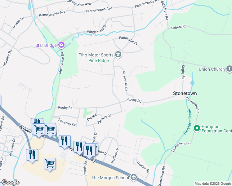 map of restaurants, bars, coffee shops, grocery stores, and more near 8 Valley Drive in Birdsboro