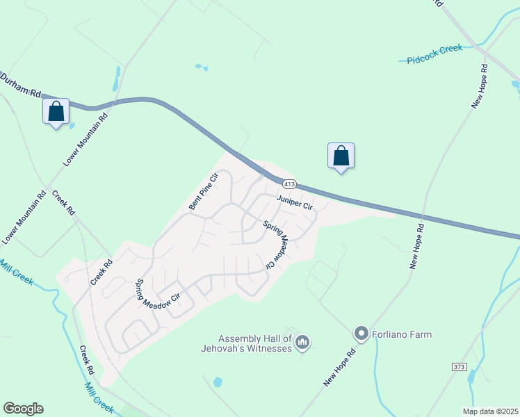map of restaurants, bars, coffee shops, grocery stores, and more near 92 Acorn Ct E in New Hope