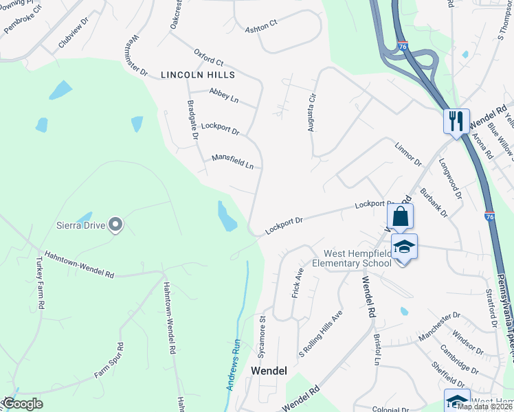 map of restaurants, bars, coffee shops, grocery stores, and more near 489 Lockport Drive in Irwin