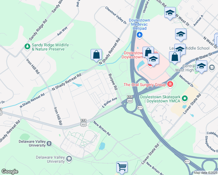 map of restaurants, bars, coffee shops, grocery stores, and more near 432 Ford Hook Road in Chalfont