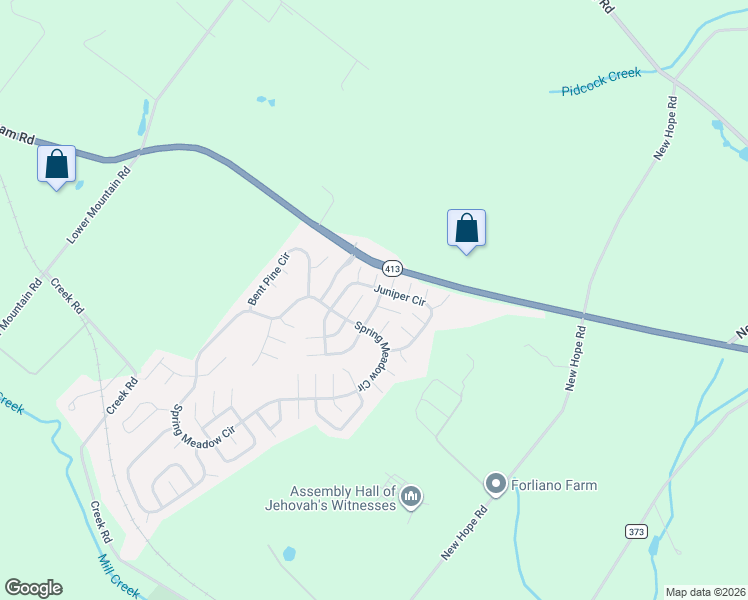 map of restaurants, bars, coffee shops, grocery stores, and more near 106 Goldenrod Crossing East in New Hope