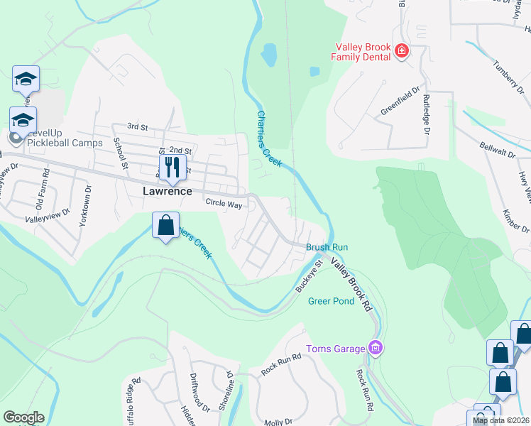 map of restaurants, bars, coffee shops, grocery stores, and more near 4 Binotto Avenue in Lawrence
