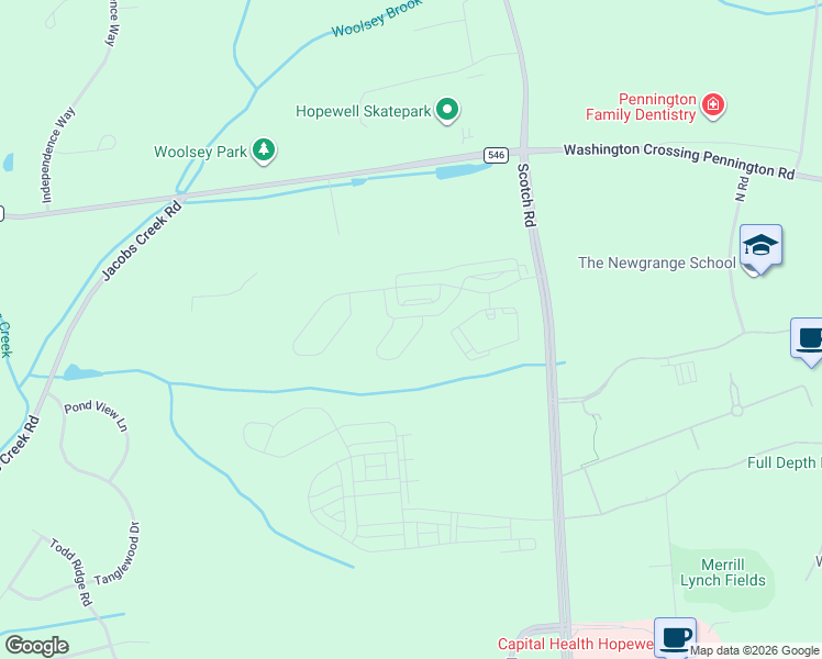 map of restaurants, bars, coffee shops, grocery stores, and more near 6 William Boyer Drive in Ewing Township