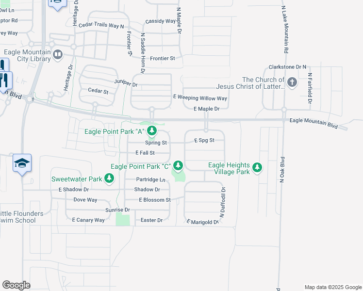 map of restaurants, bars, coffee shops, grocery stores, and more near 3881 North Chapman Drive in Eagle Mountain