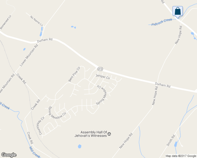 map of restaurants, bars, coffee shops, grocery stores, and more near 98 Acorn Court East in New Hope