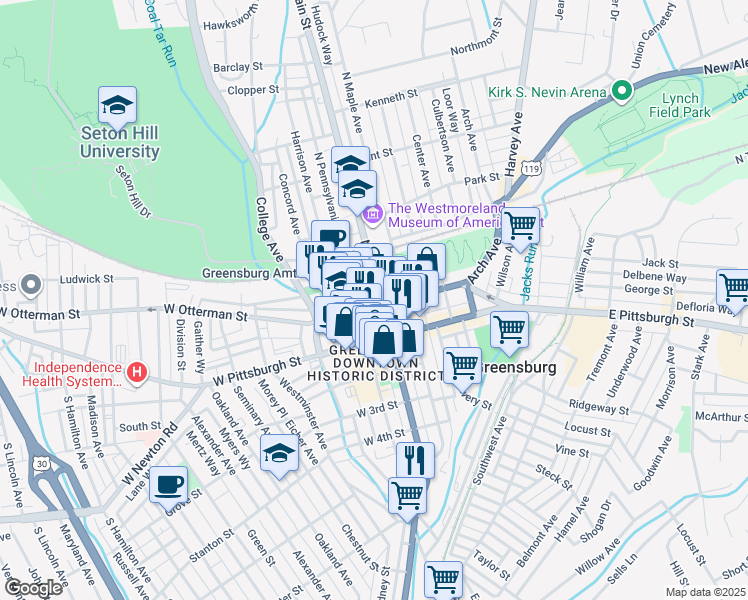 map of restaurants, bars, coffee shops, grocery stores, and more near in 