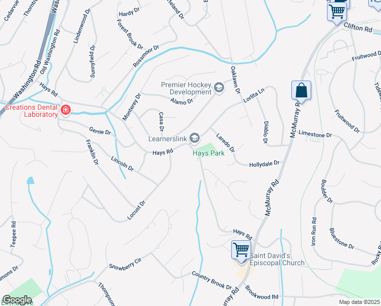 map of restaurants, bars, coffee shops, grocery stores, and more near 344 Hays Road in Pittsburgh