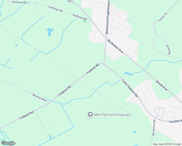 map of restaurants, bars, coffee shops, grocery stores, and more near 9 Federal Road in Monroe Township