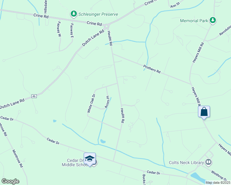 map of restaurants, bars, coffee shops, grocery stores, and more near 108 Heulitt Road in Colts Neck