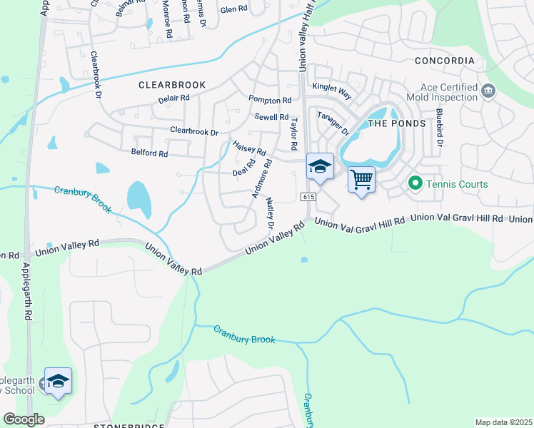 map of restaurants, bars, coffee shops, grocery stores, and more near 576 Nutley Drive in Monroe Township