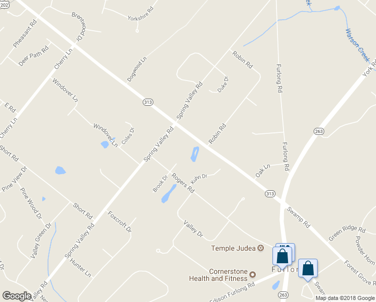 map of restaurants, bars, coffee shops, grocery stores, and more near 624 Swamp Road in Doylestown