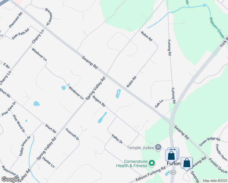 map of restaurants, bars, coffee shops, grocery stores, and more near 624 Swamp Road in Doylestown