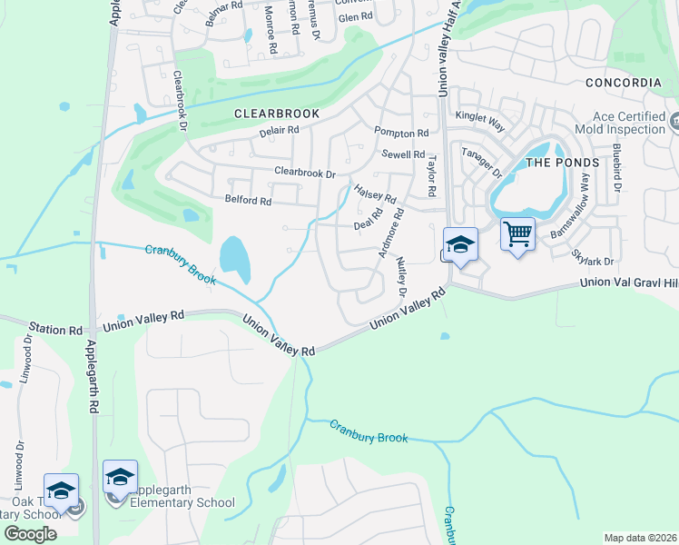 map of restaurants, bars, coffee shops, grocery stores, and more near 564A Ardmore Road in Monroe Township