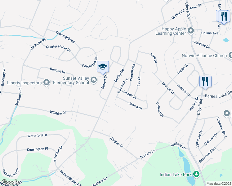 map of restaurants, bars, coffee shops, grocery stores, and more near 11448 James Street in Irwin