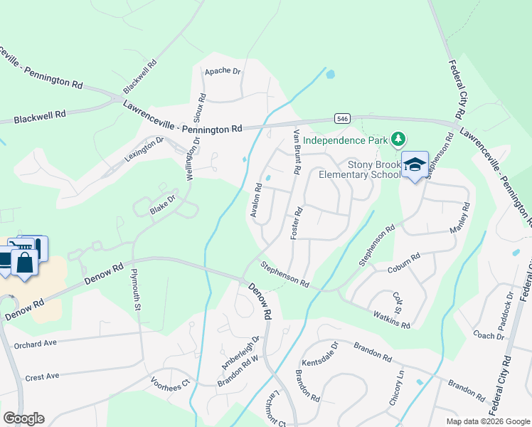 map of restaurants, bars, coffee shops, grocery stores, and more near 4 Masters Way in Pennington