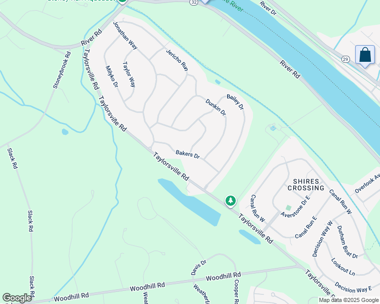 map of restaurants, bars, coffee shops, grocery stores, and more near 11 Bakers Drive in Washington Crossing