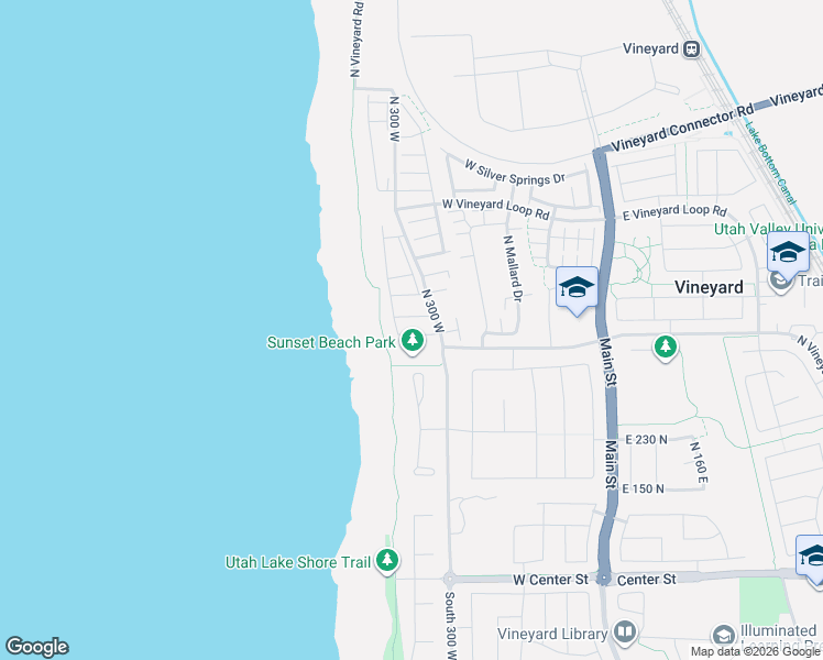 map of restaurants, bars, coffee shops, grocery stores, and more near 4200-4294 North Vineyard Road in Vineyard