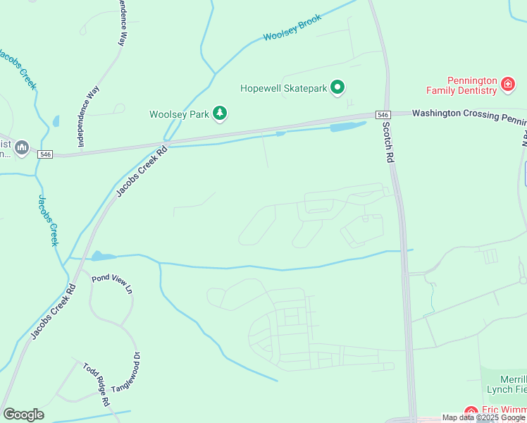 map of restaurants, bars, coffee shops, grocery stores, and more near 36 Aaron Truehart Way in Ewing Township