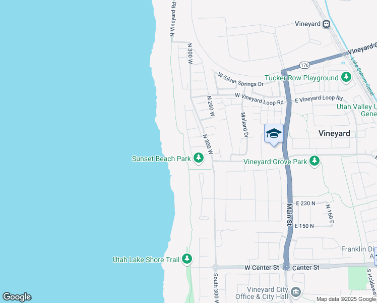 map of restaurants, bars, coffee shops, grocery stores, and more near 419 North 360 West in Vineyard