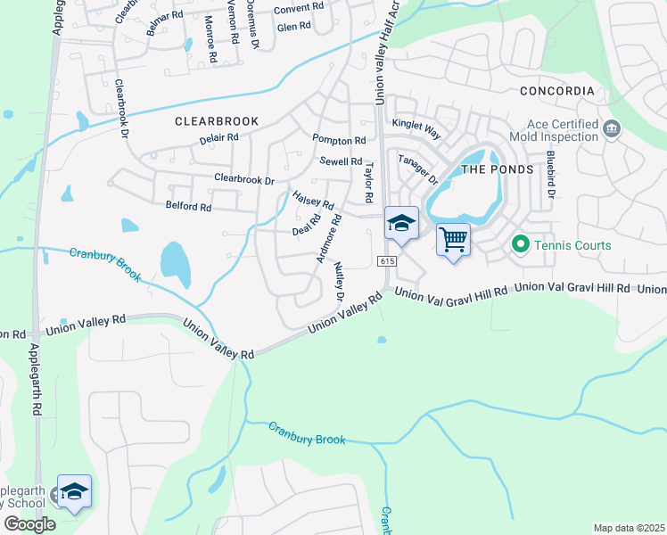 map of restaurants, bars, coffee shops, grocery stores, and more near 578 Nutley Drive in Monroe Township